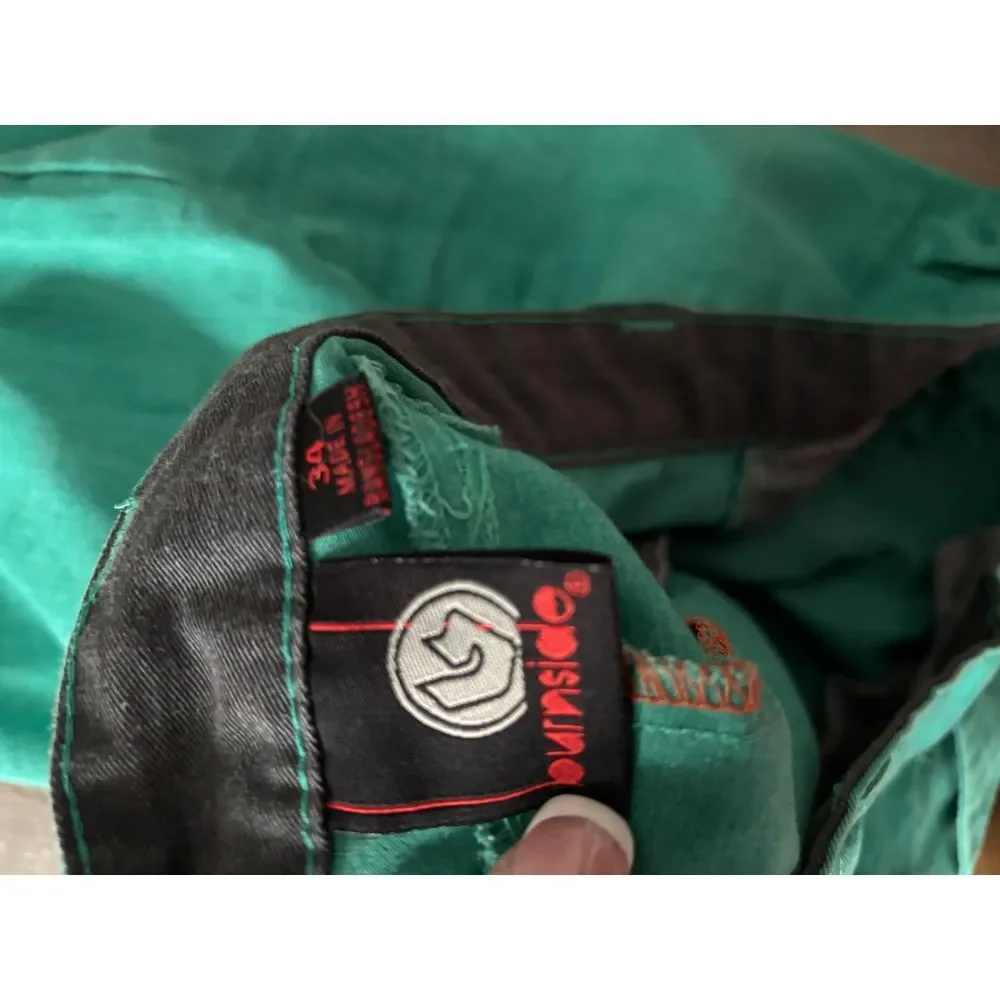 Burnside Green Flat Front‎ Chino Shorts Classic Summer Style